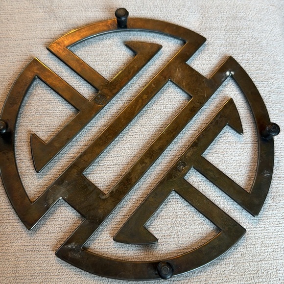 Vintage Italian Silver Plated Chinese Longevity Symbol Trivet Art Deco in Box - Picture 2 of 5